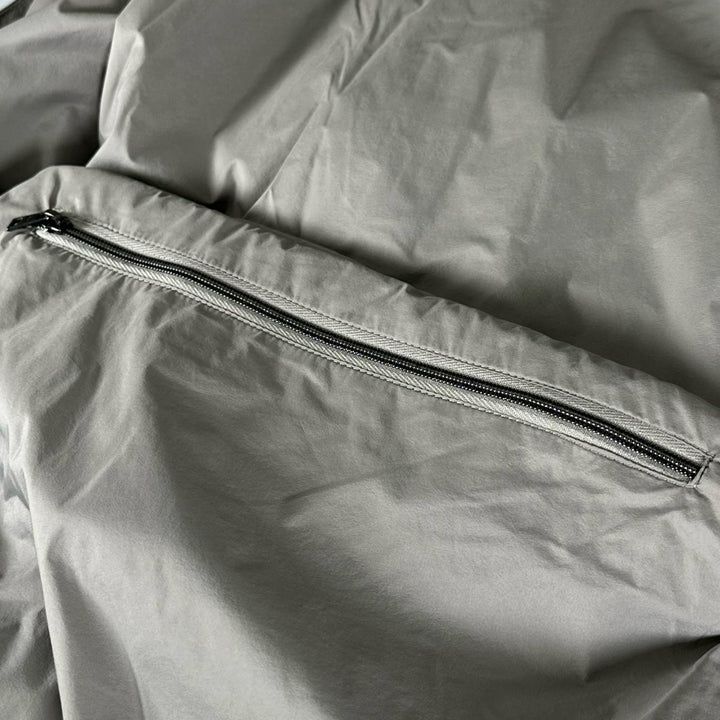 極美品▲Herno ヘルノ 24SS GI000379U スタンドカラー ダブルジップ パッカブル ナイロン ベスト グレー 46 正規品 メンズ
