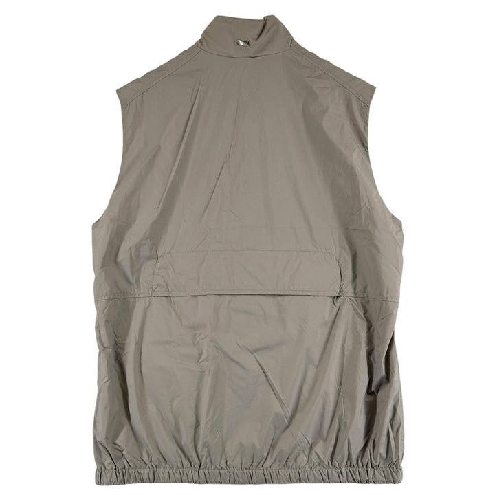 極美品▲Herno ヘルノ 24SS GI000379U スタンドカラー ダブルジップ パッカブル ナイロン ベスト グレー 46 正規品 メンズ