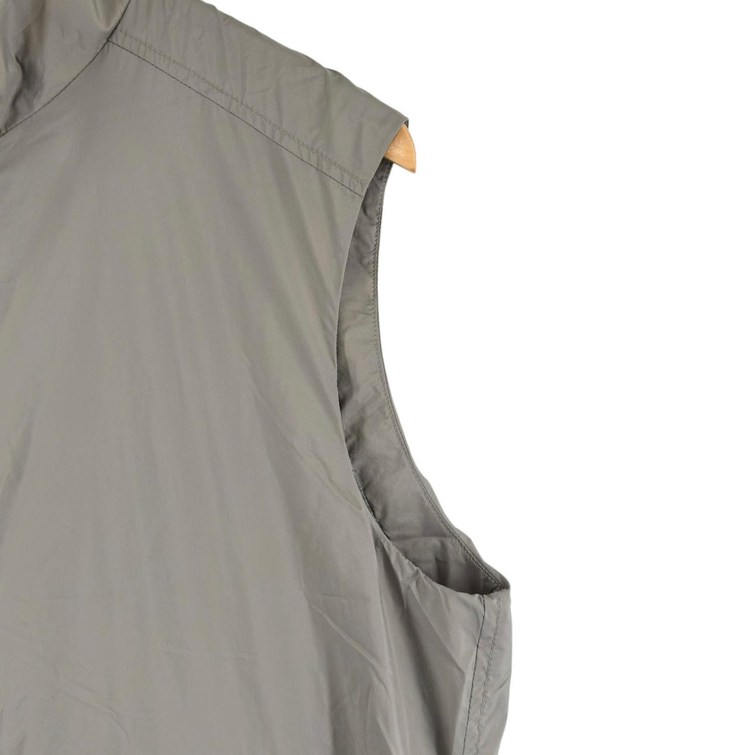 極美品▲Herno ヘルノ 24SS GI000379U スタンドカラー ダブルジップ パッカブル ナイロン ベスト グレー 46 正規品 メンズ
