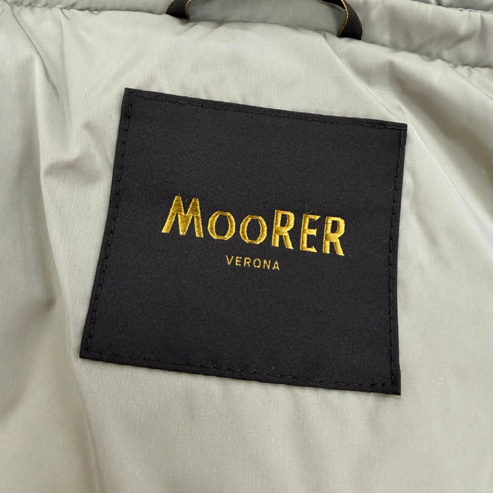 極美品☆MOORER ムーレー ZAGARA-AMC ファー・フード付 ロング丈 ダウンコート グレー系 42 イタリア製 正規品 レディース