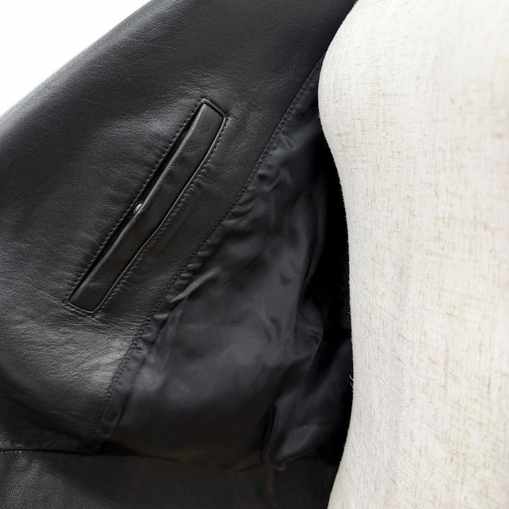 美品△ACNE STUDIOS アクネストゥディオズ FN-WN-LEAT000120 LEATHER BIKER JACKET レザー バイカー ライダースジャケット ブラック 34