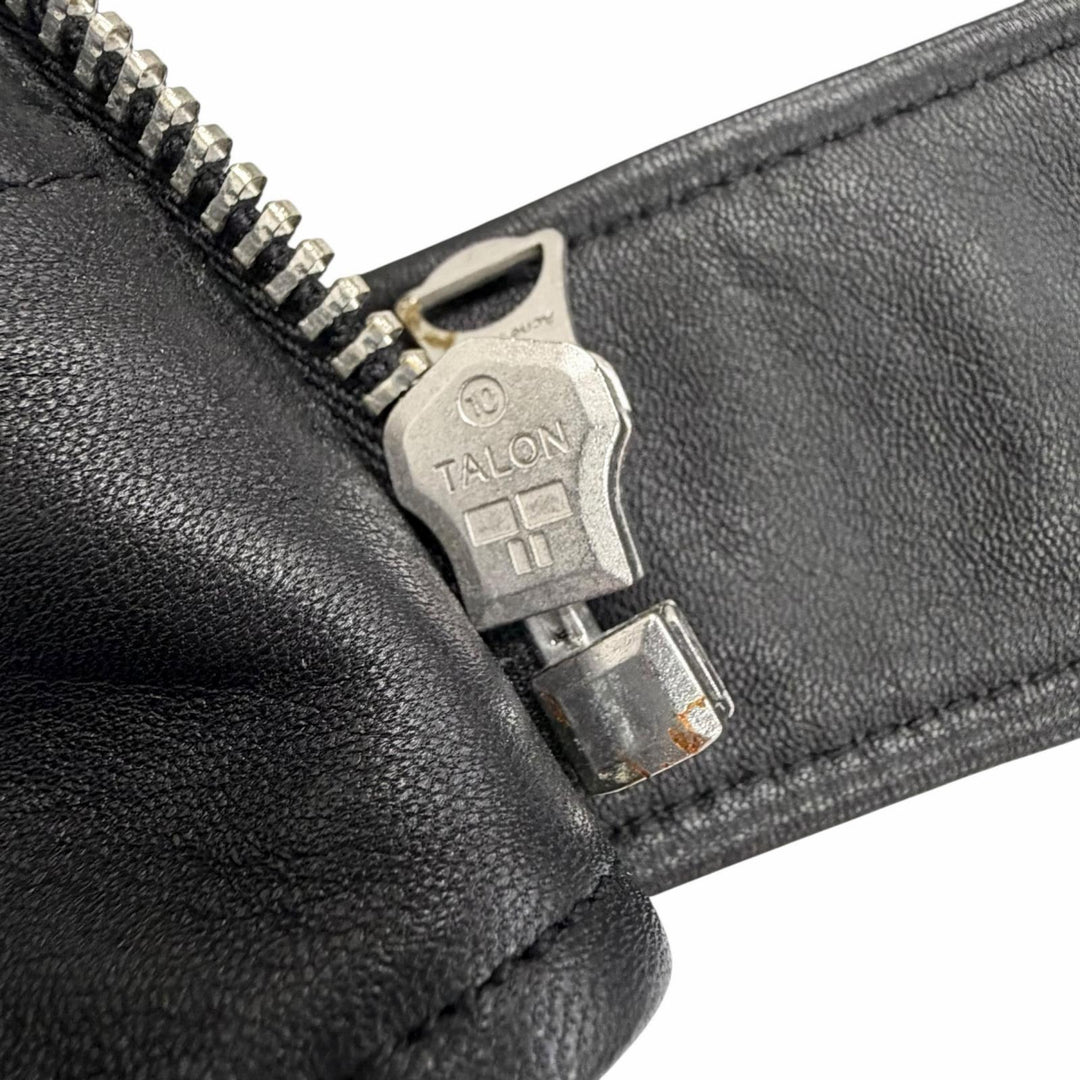 美品△ACNE STUDIOS アクネストゥディオズ FN-WN-LEAT000120 LEATHER BIKER JACKET レザー バイカー ライダースジャケット ブラック 34