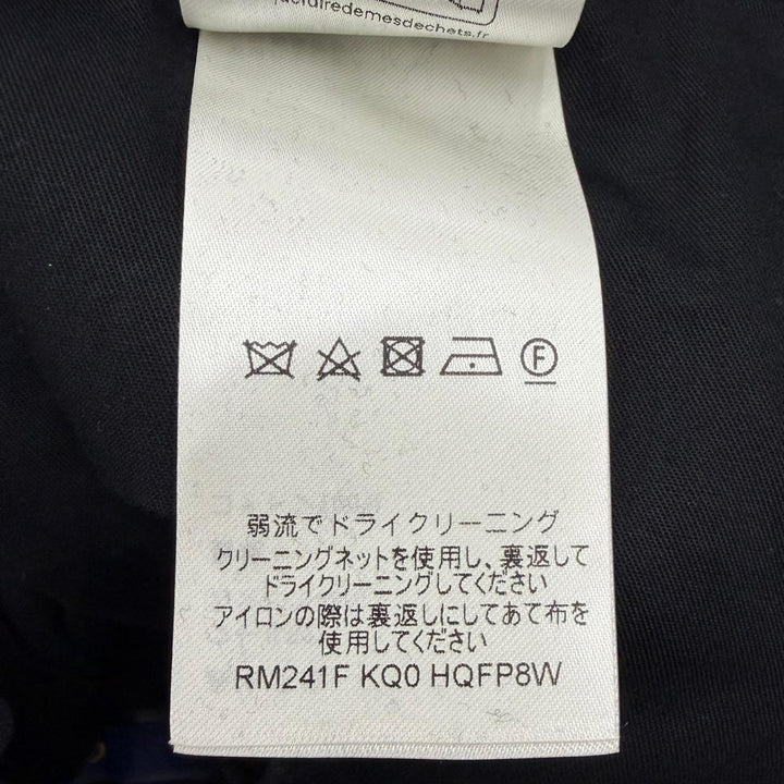 美品□LOUIS VUITTON ルイヴィトン 24SS カシミヤ混 LVロゴ刺繍 センタープレス トラウザーズパンツ スラックス 黒 48 イタリア製 正規品