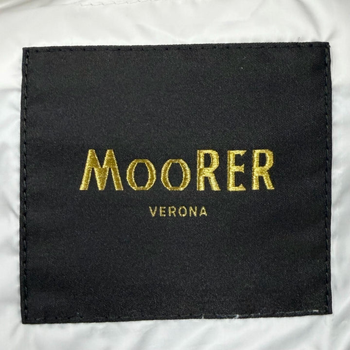 美品◇MOORER ムーレー SUNRISE LER ウール カシミヤ ダブルジップ ダウンコート グレージュ 38 伊製 レディース ガーメント・ハンガー付