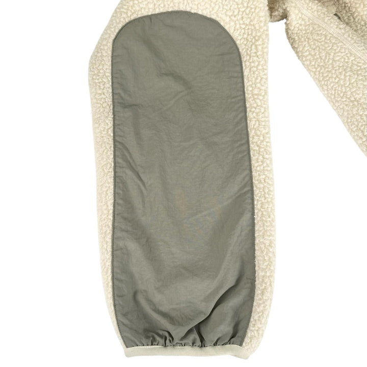 美品▲MAISON KITSUNE メゾンキツネ PM02136WM2031 ロゴプリント ジップアップ フリース ジャケット アイボリー S 正規品 メンズ