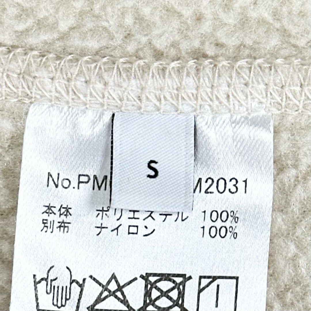 美品▲MAISON KITSUNE メゾンキツネ PM02136WM2031 ロゴプリント ジップアップ フリース ジャケット アイボリー S 正規品 メンズ