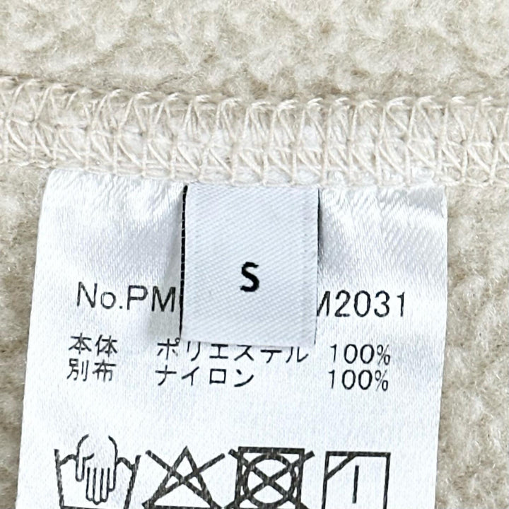 美品▲MAISON KITSUNE メゾンキツネ PM02136WM2031 ロゴプリント ジップアップ フリース ジャケット アイボリー S 正規品 メンズ
