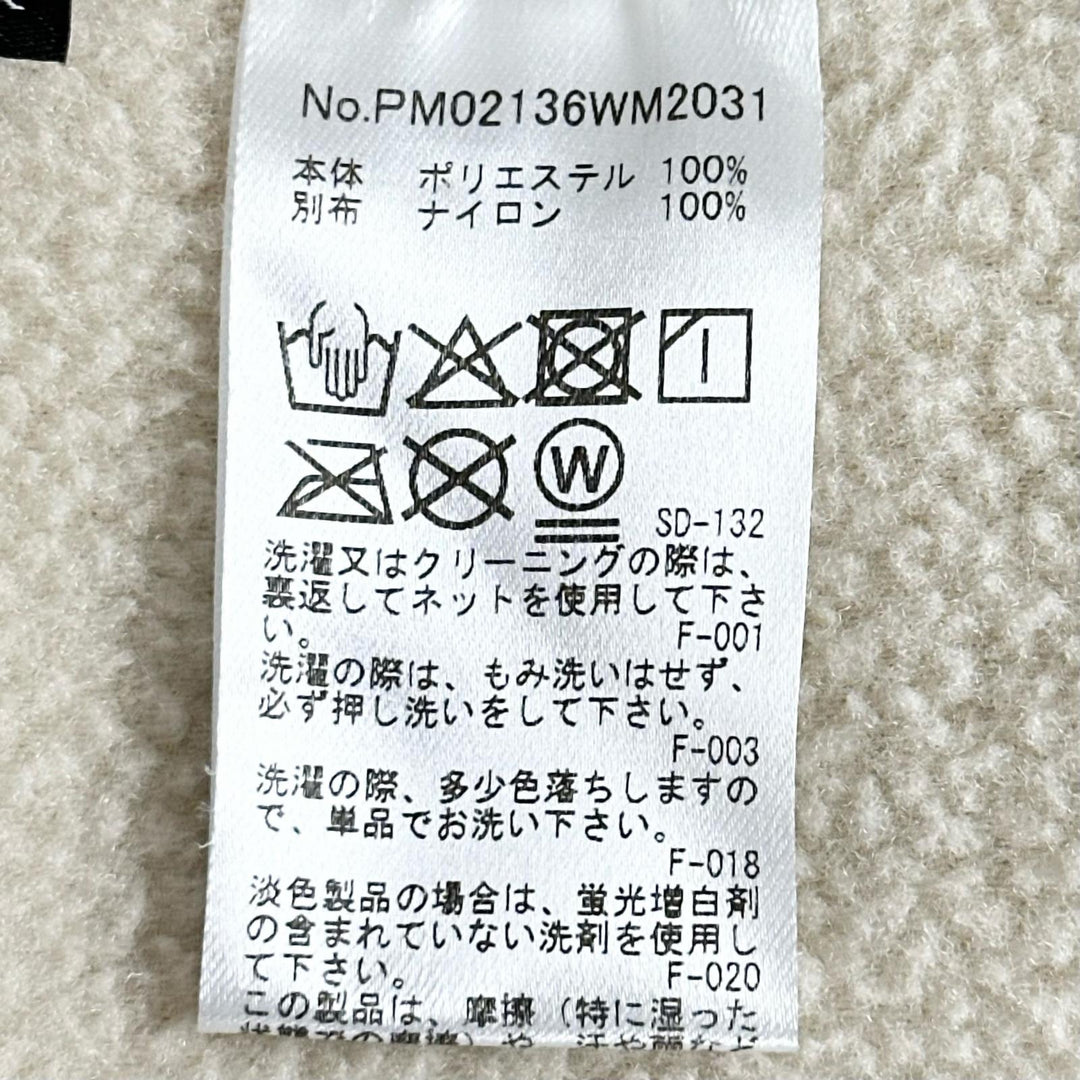 美品▲MAISON KITSUNE メゾンキツネ PM02136WM2031 ロゴプリント ジップアップ フリース ジャケット アイボリー S 正規品 メンズ