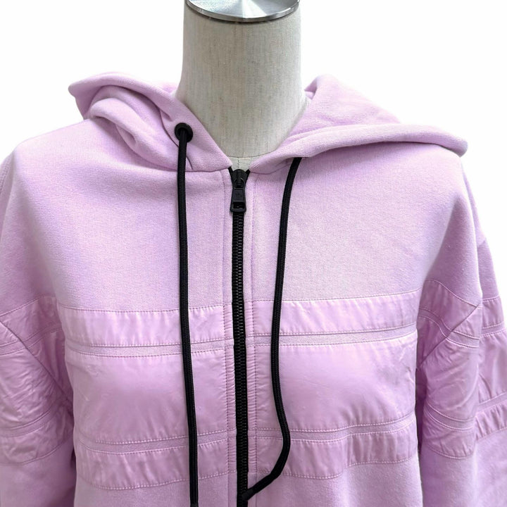美品★モンクレールジーニアス7 ヒロシフジワラ 2022年製 H209U8G00003 コットン100% ロゴワッペン付 ZIP UP パーカー ピンク S 正規品