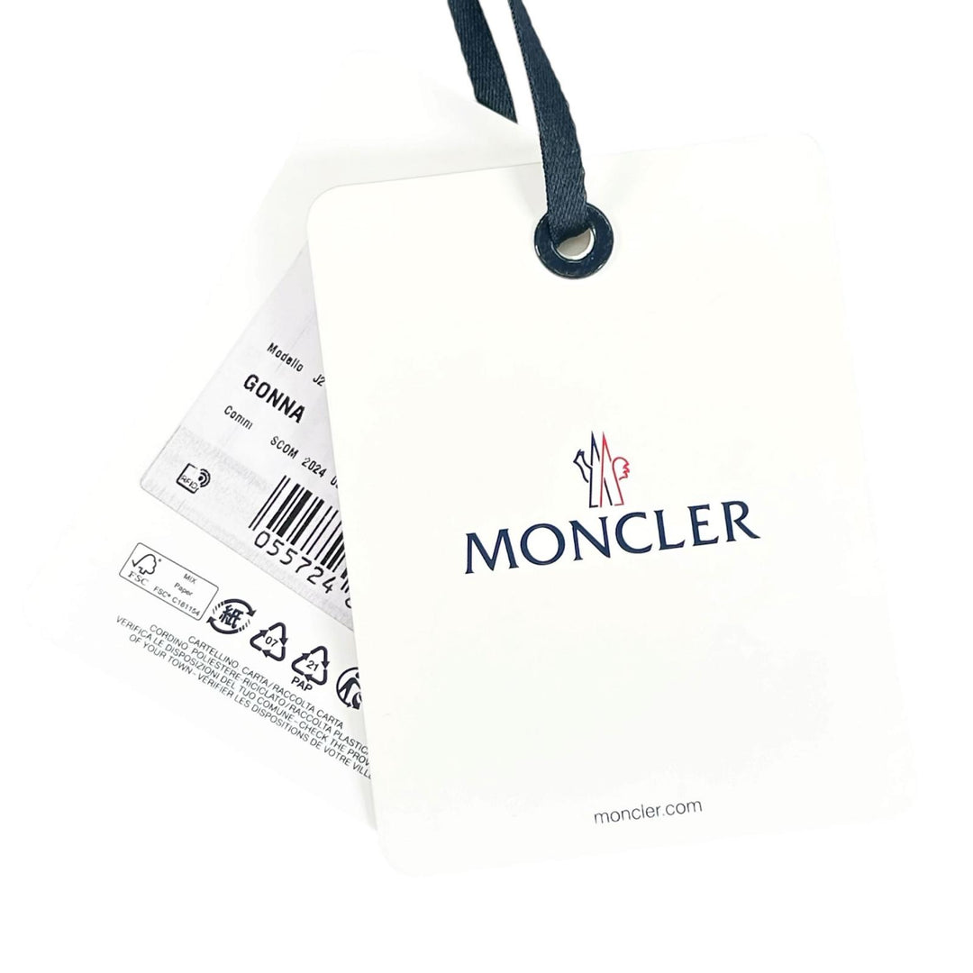極美品▲MONCLER モンクレール 2024年製 GONNA ロゴワッペン フレアミニ スカート ブラック S イタリア製 正規品 レディース