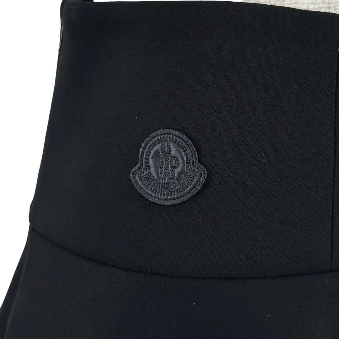 極美品▲MONCLER モンクレール 2024年製 GONNA ロゴワッペン フレアミニ スカート ブラック S イタリア製 正規品 レディース