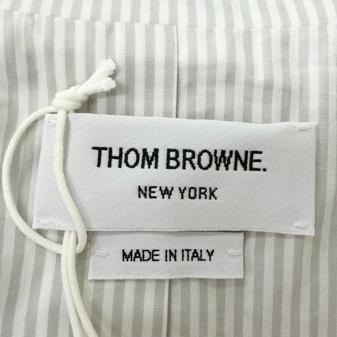 未使用品□THOM BROWNE トムブラウン MOU525A-08068035 ストライプ柄 ベルテッド ガウンコート グレー 2 イタリア製 正規品 メンズ