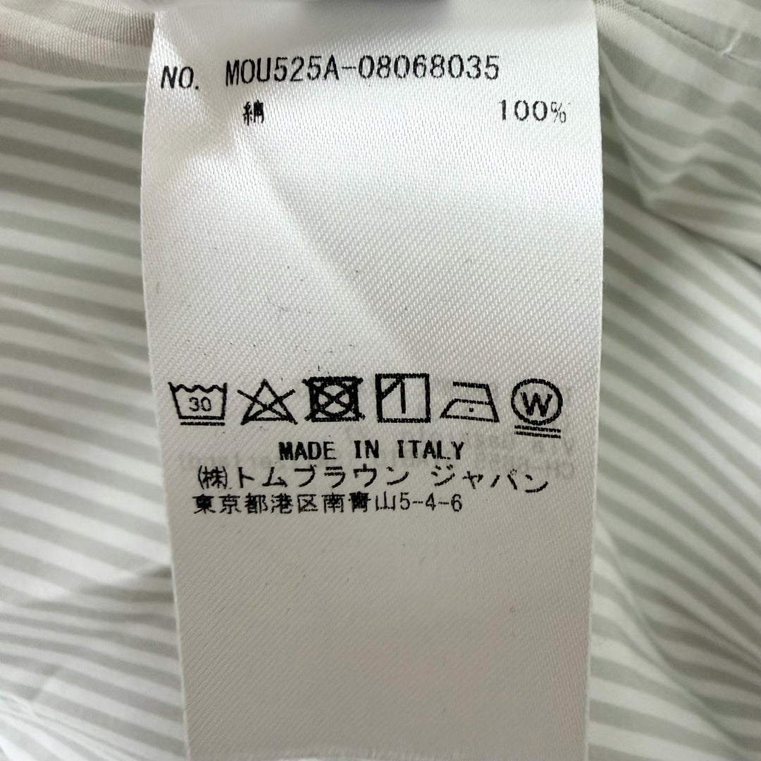 未使用品□THOM BROWNE トムブラウン MOU525A-08068035 ストライプ柄 ベルテッド ガウンコート グレー 2 イタリア製 正規品 メンズ