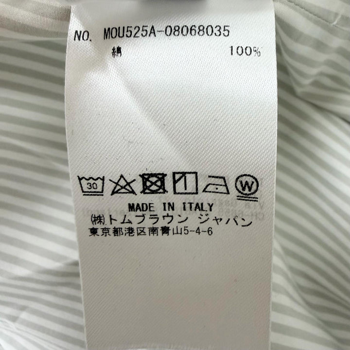 未使用品□THOM BROWNE トムブラウン MOU525A-08068035 ストライプ柄 ベルテッド ガウンコート グレー 2 イタリア製 正規品 メンズ