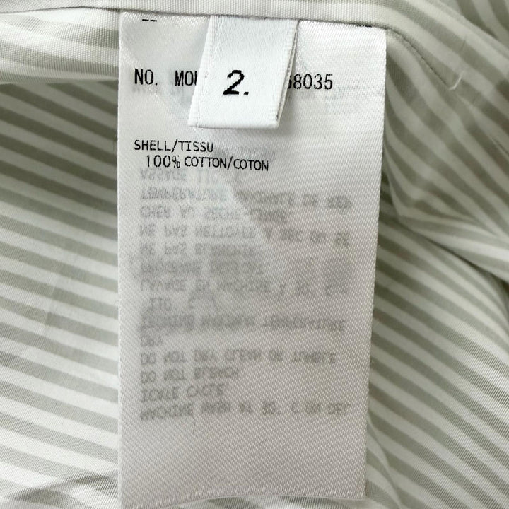 未使用品□THOM BROWNE トムブラウン MOU525A-08068035 ストライプ柄 ベルテッド ガウンコート グレー 2 イタリア製 正規品 メンズ