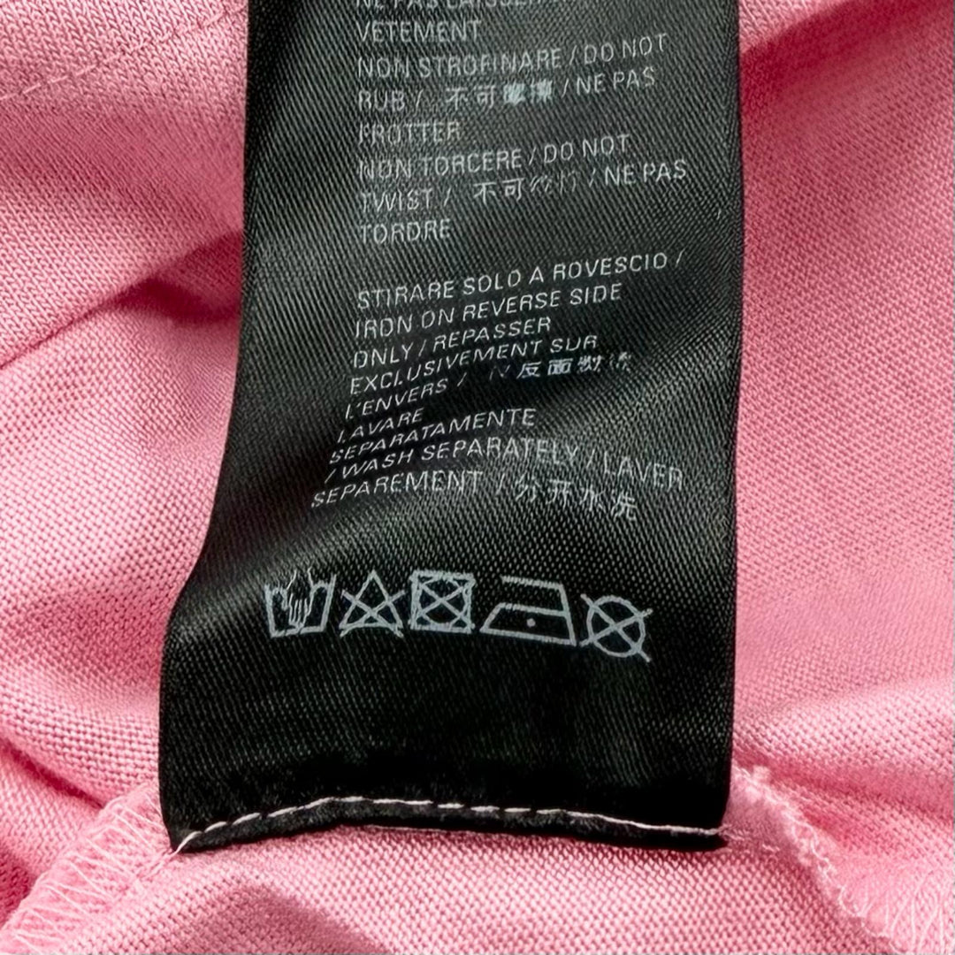未使用品□BALENCIAGA バレンシアガ 22SS 681314 ラインストーン ギャザー オーバーサイズ 半袖Ｔシャツ カットソー ピンク 4 メンズ