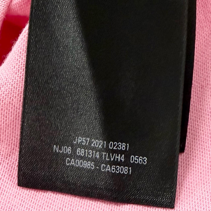 未使用品□BALENCIAGA バレンシアガ 22SS 681314 ラインストーン ギャザー オーバーサイズ 半袖Ｔシャツ カットソー ピンク 4 メンズ