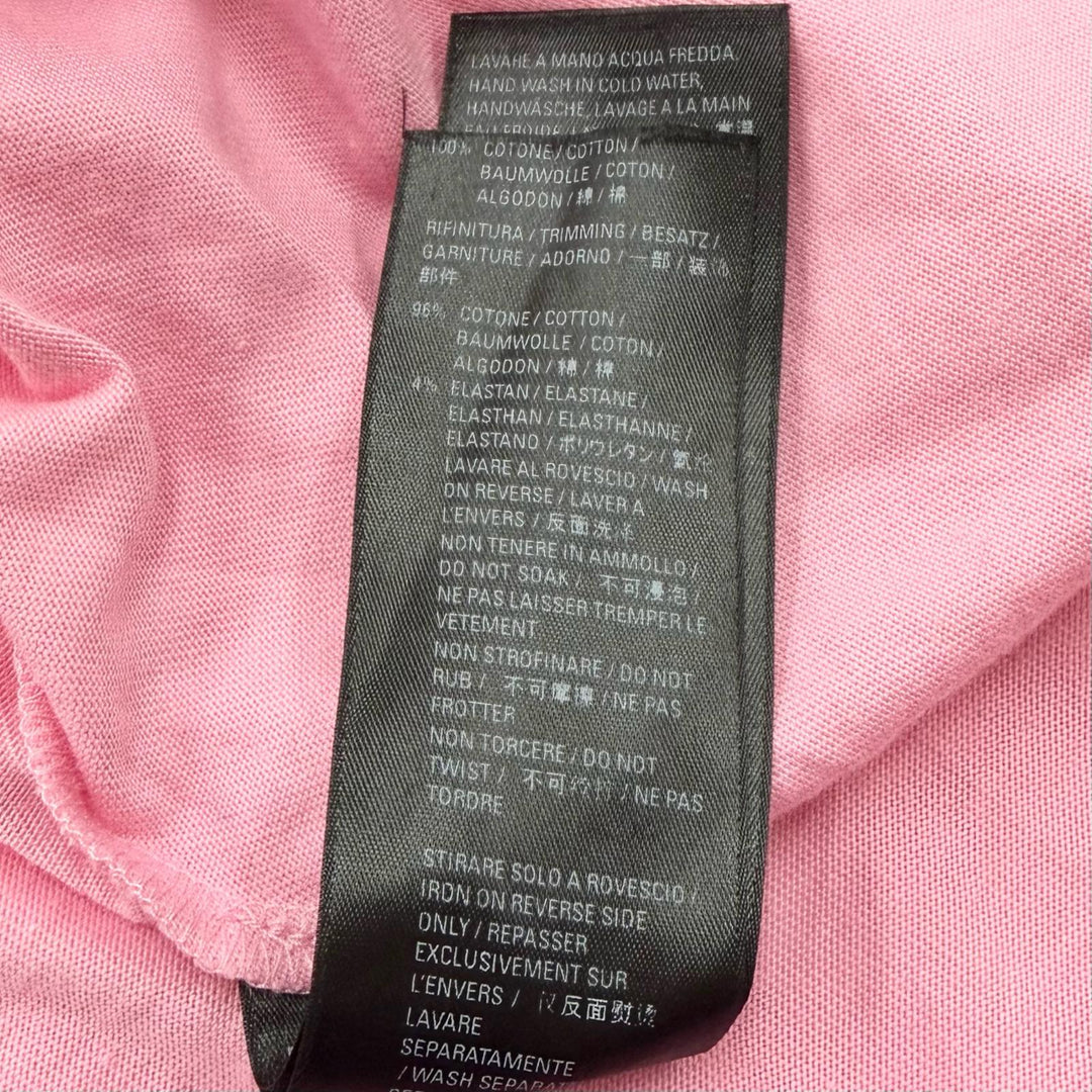 未使用品□BALENCIAGA バレンシアガ 22SS 681314 ラインストーン ギャザー オーバーサイズ 半袖Ｔシャツ カットソー ピンク 4 メンズ
