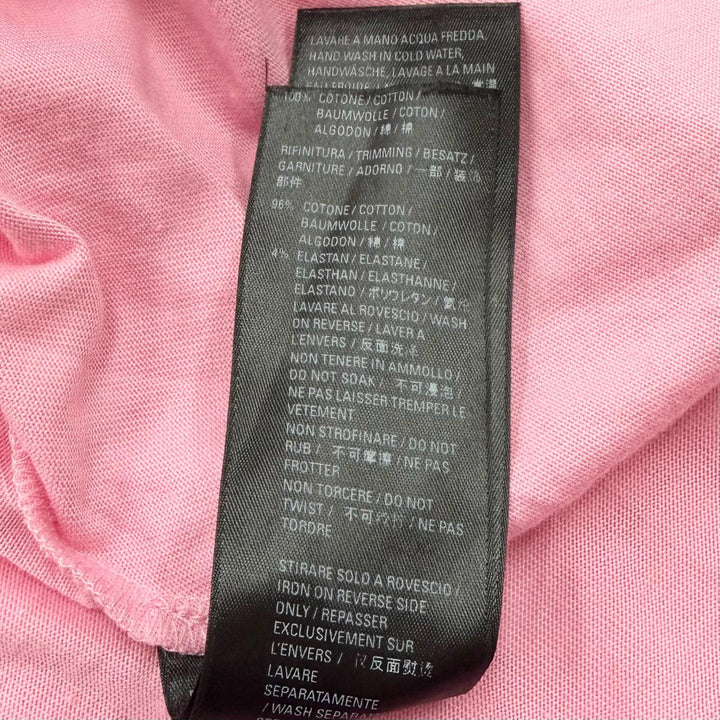 未使用品□BALENCIAGA バレンシアガ 22SS 681314 ラインストーン ギャザー オーバーサイズ 半袖Ｔシャツ カットソー ピンク 4 メンズ