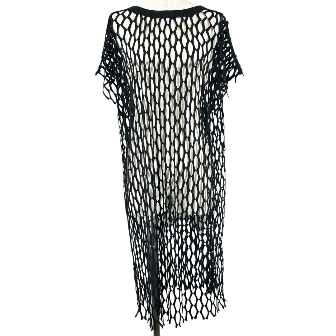 極美品▲DRIES VAN NOTEN ドリスヴァンノッテン メッシュ フィッシュネット ワンピース ブラック S トルコ製 正規品 レディース