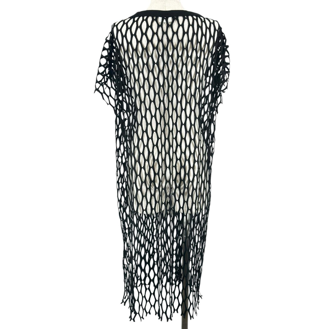 極美品▲DRIES VAN NOTEN ドリスヴァンノッテン メッシュ フィッシュネット ワンピース ブラック S トルコ製 正規品 レディース