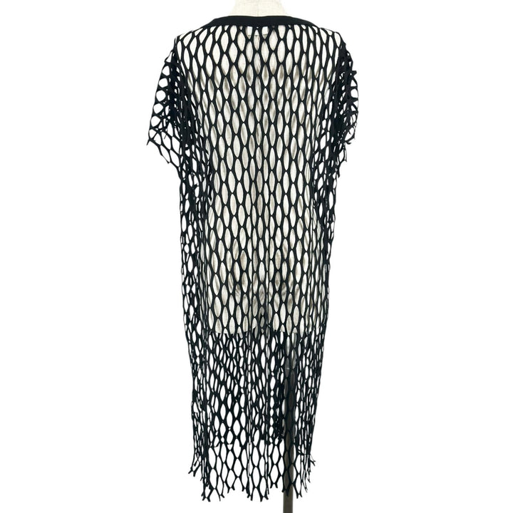 極美品▲DRIES VAN NOTEN ドリスヴァンノッテン メッシュ フィッシュネット ワンピース ブラック S トルコ製 正規品 レディース