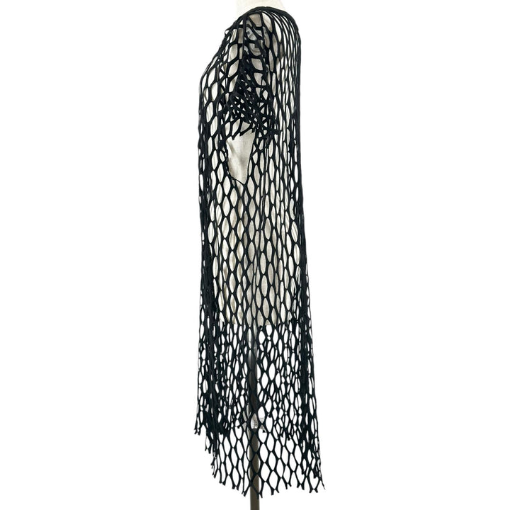 極美品▲DRIES VAN NOTEN ドリスヴァンノッテン メッシュ フィッシュネット ワンピース ブラック S トルコ製 正規品 レディース