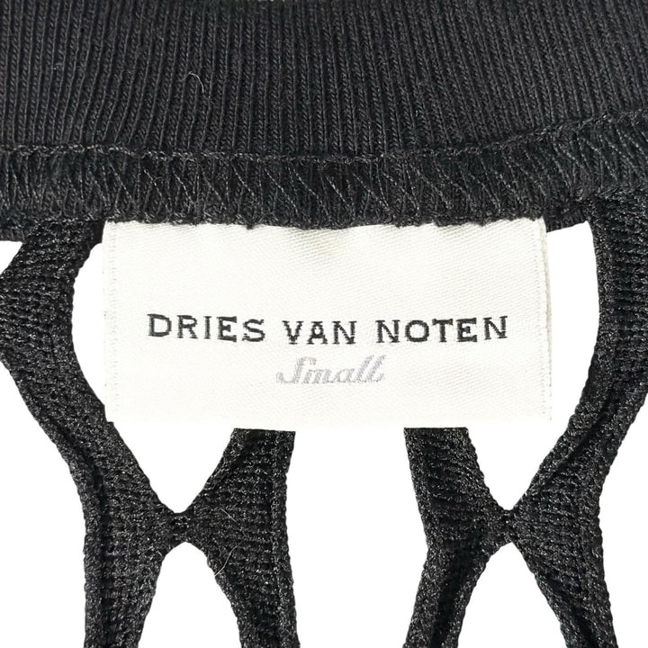 極美品▲DRIES VAN NOTEN ドリスヴァンノッテン メッシュ フィッシュネット ワンピース ブラック S トルコ製 正規品 レディース