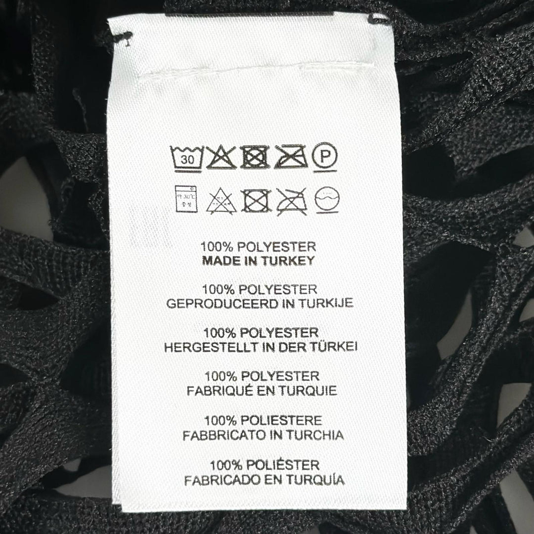 極美品▲DRIES VAN NOTEN ドリスヴァンノッテン メッシュ フィッシュネット ワンピース ブラック S トルコ製 正規品 レディース