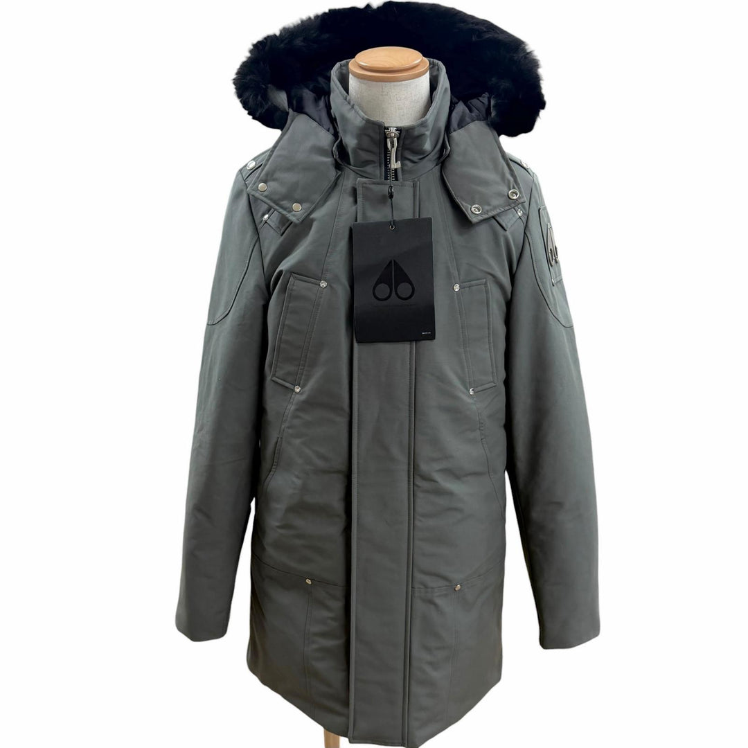 未使用品□MOOSE KNUCKLES ムースナックルズ M32MP261S Stirling Parka フーデッド ダウンジャケット カーキ系 S メンズ ハンガー付き