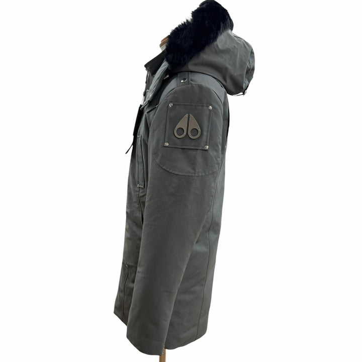 未使用品□MOOSE KNUCKLES ムースナックルズ M32MP261S Stirling Parka フーデッド ダウンジャケット カーキ系 S メンズ ハンガー付き