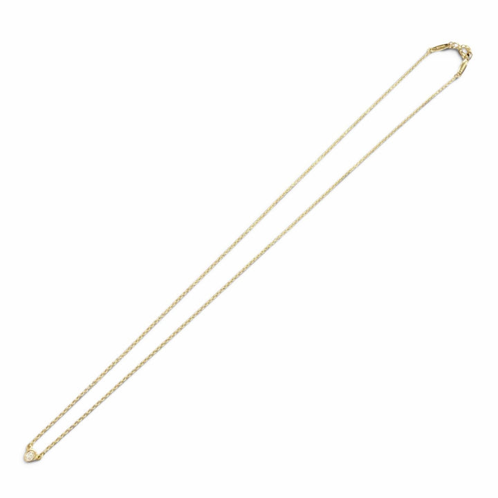 美品△TIFFANY&amp;Co. ティファニー バイザヤード 1Pダイヤモンド ネックレス 750 YG 直径約3.32mm 約0.05ct イエローゴールド 重量1.82g