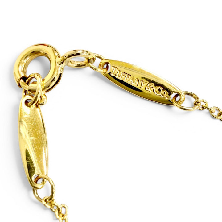美品△TIFFANY&amp;Co. ティファニー バイザヤード 1Pダイヤモンド ネックレス 750 YG 直径約3.32mm 約0.05ct イエローゴールド 重量1.82g