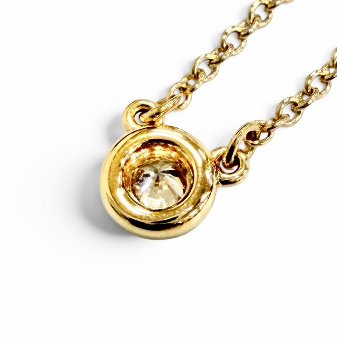 極美品△TIFFANY&amp;Co. ティファニー バイザヤード 1Pダイヤモンド 約0.14ct ネックレス 750(PG) 直径約4.6mm 22年5月購入 重量2.33g 箱付