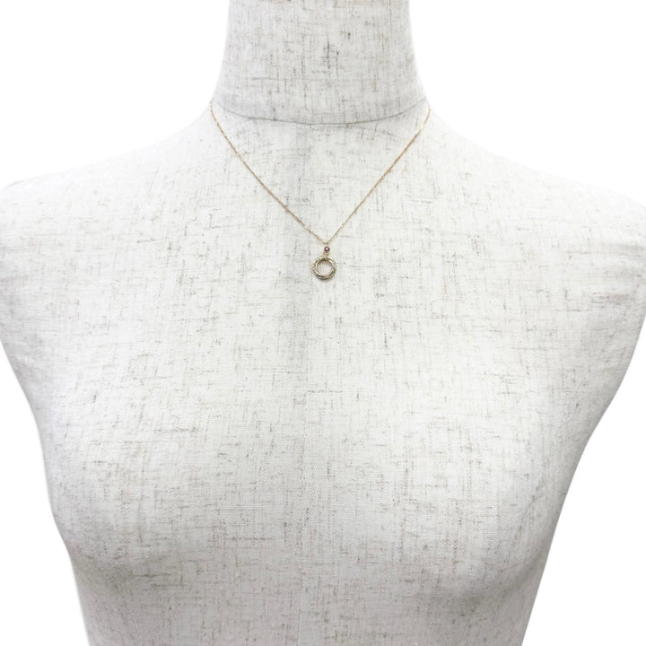 美品□Cartier カルティエ ベビートリニティ 1Pルビー AU750(YG PG WG) ネックレス アクセサリー ピンクゴールド 重量2.72g レディース