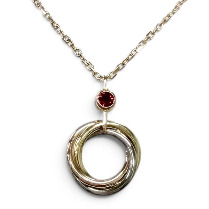 美品□Cartier カルティエ ベビートリニティ 1Pルビー AU750(YG PG WG) ネックレス アクセサリー ピンクゴールド 重量2.72g レディース