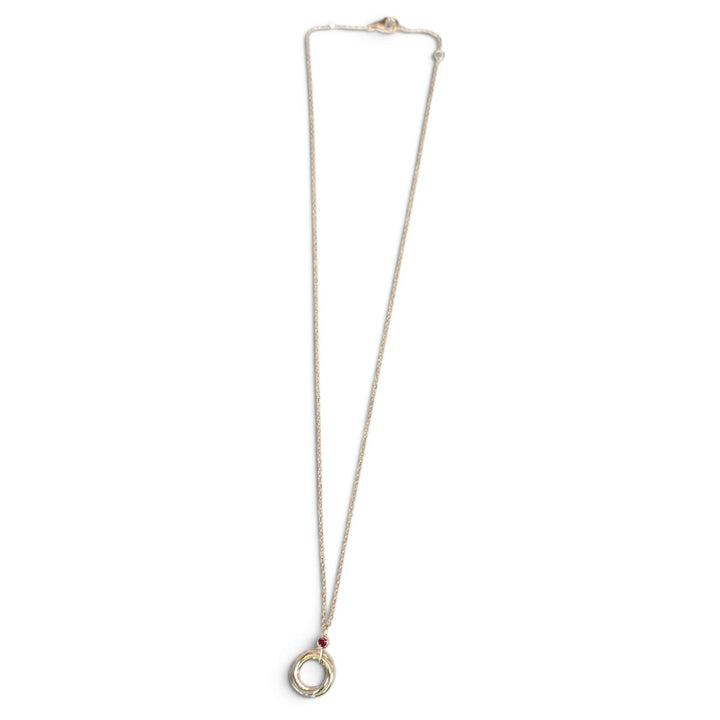 美品□Cartier カルティエ ベビートリニティ 1Pルビー AU750(YG PG WG) ネックレス アクセサリー ピンクゴールド 重量2.72g レディース