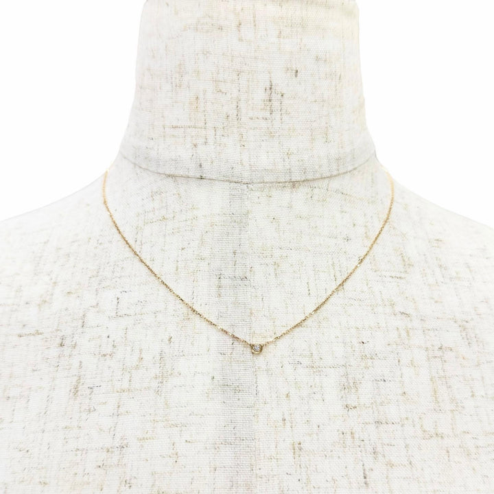極美△Cartier カルティエ RSL390 ダムール XS ダイヤ ネックレス 750 PG ネックレス アクセサリー ピンクゴールド 重量2.11g レディース