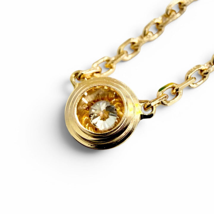 極美△Cartier カルティエ RSL390 ダムール XS ダイヤ ネックレス 750 PG ネックレス アクセサリー ピンクゴールド 重量2.11g レディース