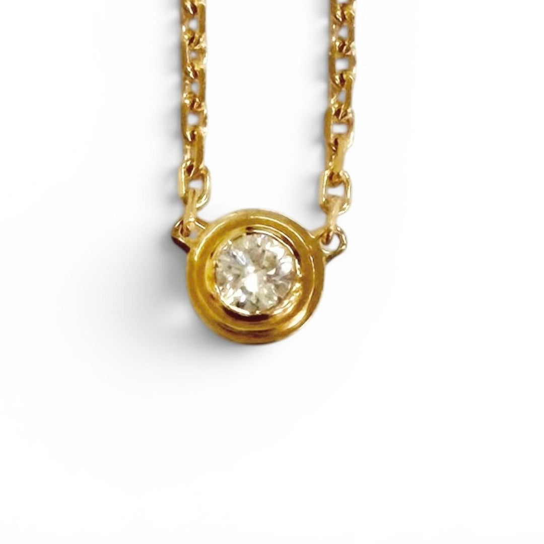 極美△Cartier カルティエ RSL390 ダムール XS ダイヤ ネックレス 750 PG ネックレス アクセサリー ピンクゴールド 重量2.11g レディース