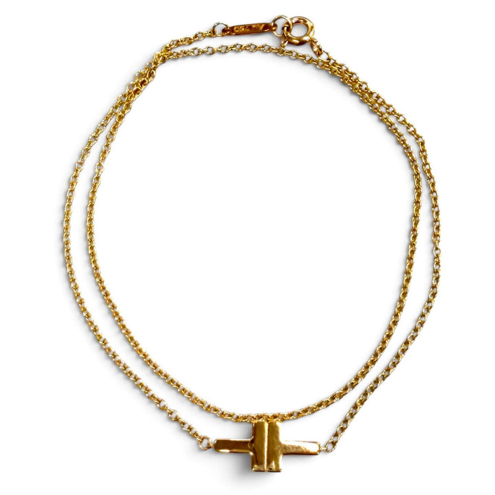 極美品★TIFFANY&amp;Co. ティファニー T TWO ダブルチェーン ブレスレット 750(PG) ピンクゴールド 重量3.86g レディース 保存袋付き
