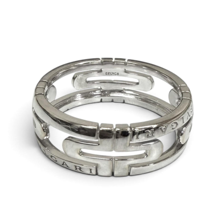 極美品□BVLGARI ブルガリ パレンテシ オープンワーク リング 750 EELYC8 指輪 ホワイトゴールド 63(JP23号) イタリア製 8.03g メンズ