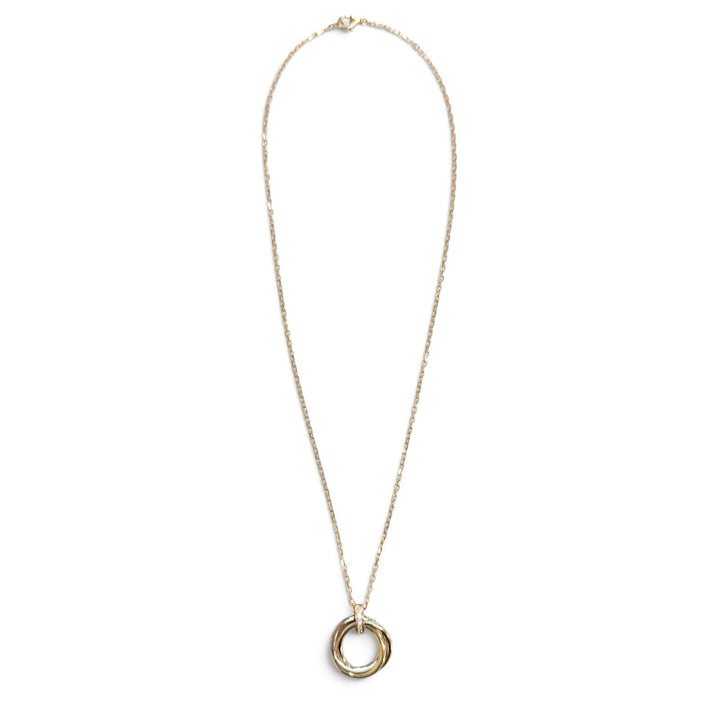 極美品△Cartier カルティエ WR0551 トリニティ ダイヤモンド5P ネックレス ミディアム 750(YG×PG×WG) ペンダント 重量9.13g レディース