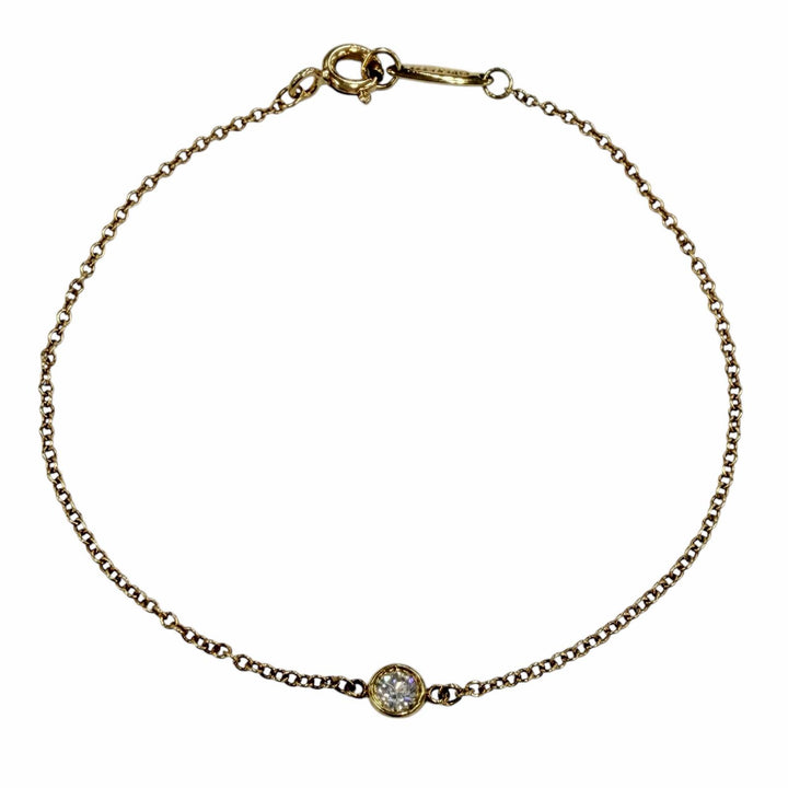 美品◇TIFFANY&amp;Co. ティファニー バイザヤード エルサペレッティ 750(YG) ダイヤ1P約0.05ct 直径約3.82mm ブレスレット 重量0.92g