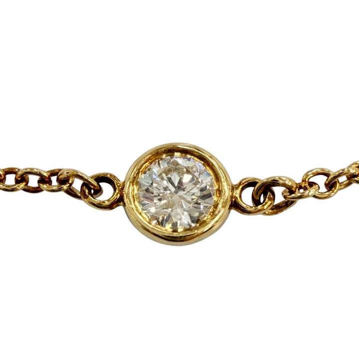美品◇TIFFANY&amp;Co. ティファニー バイザヤード エルサペレッティ 750(YG) ダイヤ1P約0.05ct 直径約3.82mm ブレスレット 重量0.92g