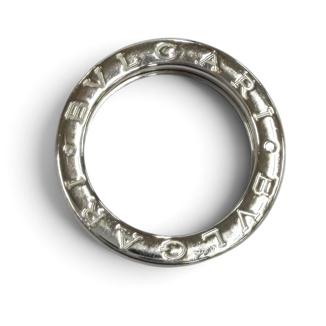 良品★BVLGARI ブルガリ ビーゼロワン リング 750(WG) ロゴデザイン 1バンド 指輪 ホワイトゴールド 48 (JP8号相当) 伊製 重量6.72g
