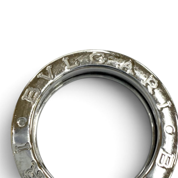 良品★BVLGARI ブルガリ ビーゼロワン リング 750(WG) ロゴデザイン 1バンド 指輪 ホワイトゴールド 48 (JP8号相当) 伊製 重量6.72g