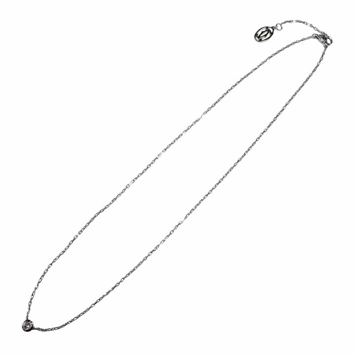 美品◇Cartier カルティエ CPC002 ダムール SM ダイヤモンド1P 750(WG) 枠直径4.3mm ネックレス ホワイトゴールド 重量2.93g レディース