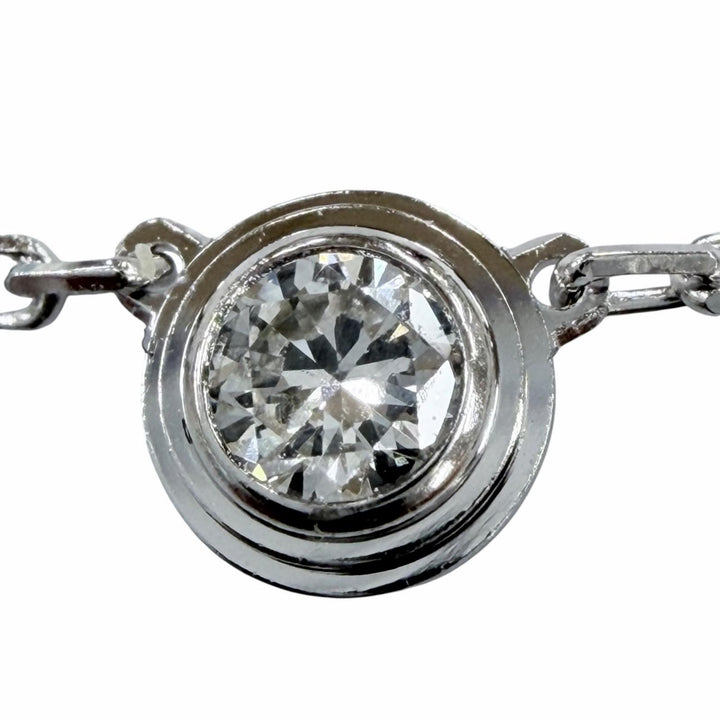 美品◇Cartier カルティエ CPC002 ダムール SM ダイヤモンド1P 750(WG) 枠直径4.3mm ネックレス ホワイトゴールド 重量2.93g レディース