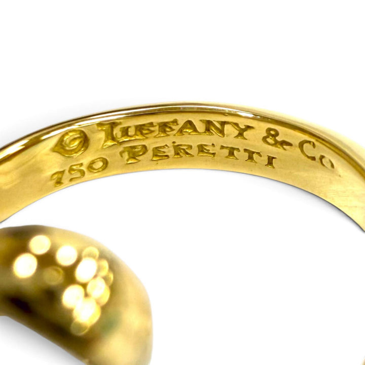 極美品★TIFFANY&amp;Co. ティファニー エルサペレッティ オープン ハート リング 750(YG) 指輪 イエローゴールド JP10号相当 重量7.05g